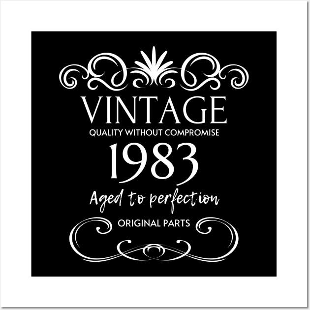 Vintage 1983 - Birthday Gift For Men Wall Art by Fluen